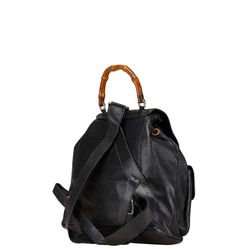 グッチ バンブー リュック バックパック 003 2058 0016 ブラック レザー レディース GUCCI 【中古】