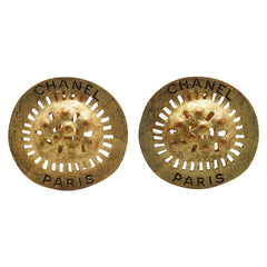 シャネル ヴィンテージ ロゴ イヤリング ゴールド メッキ レディース CHANEL 【中古】