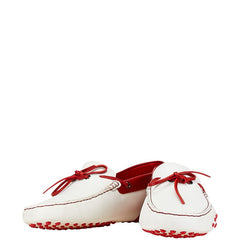 トッズ ×フェラーリ ドライビングシューズ サイズ：10 1/2 ホワイト レッド レザー メンズ TOD’S 【中古】