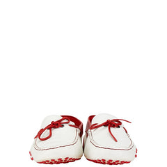 トッズ ×フェラーリ ドライビングシューズ サイズ：10 1/2 ホワイト レッド レザー メンズ TOD’S 【中古】