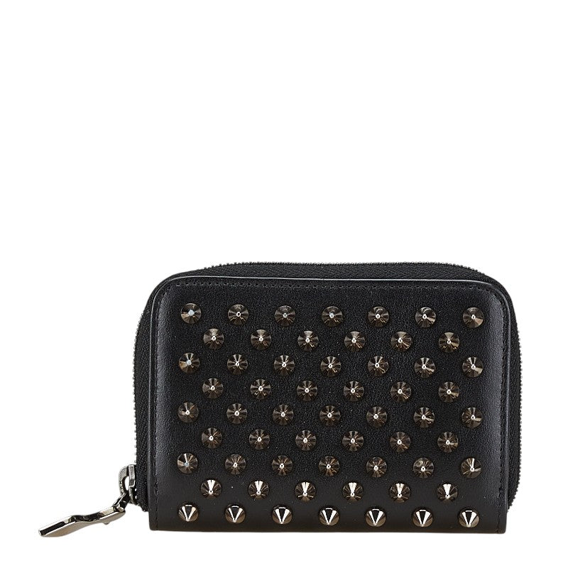 クリスチャンルブタン スタッズ ラウンドファスナー コインケース ブラック レザー レディース Christian Louboutin 【中古】