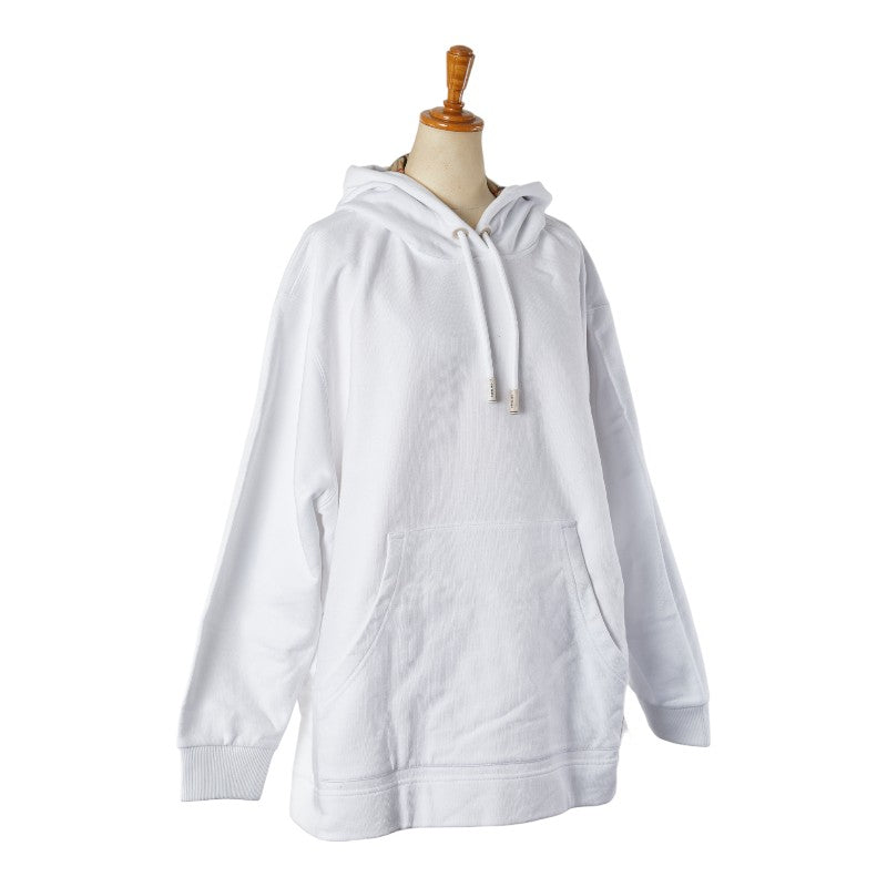 バーバリー ノバチェック パーカー フーディー サイズ:S ホワイト コットン メンズ BURBERRY 【中古】