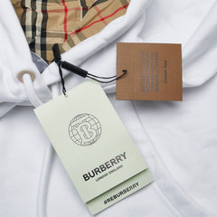 バーバリー ノバチェック パーカー フーディー サイズ:S ホワイト コットン メンズ BURBERRY 【中古】