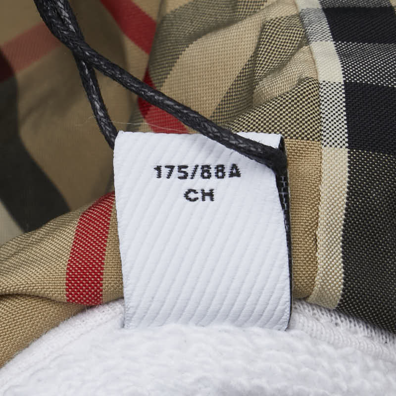 バーバリー ノバチェック パーカー フーディー サイズ:S ホワイト コットン メンズ BURBERRY 【中古】
