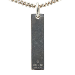 グッチ ロゴプレート ダブル ボールチェーン ネックレス SV925 シルバー レディース GUCCI 【中古】