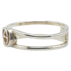 グッチ インターロッキングG スリム オープン バンド リング 指輪 #13 SV925 シルバー レディース GUCCI 【中古】