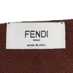 フェンディ ツイリー ズッカ スカーフ ブラウン ホワイト ベージュ シルク レディース FENDI 【中古】