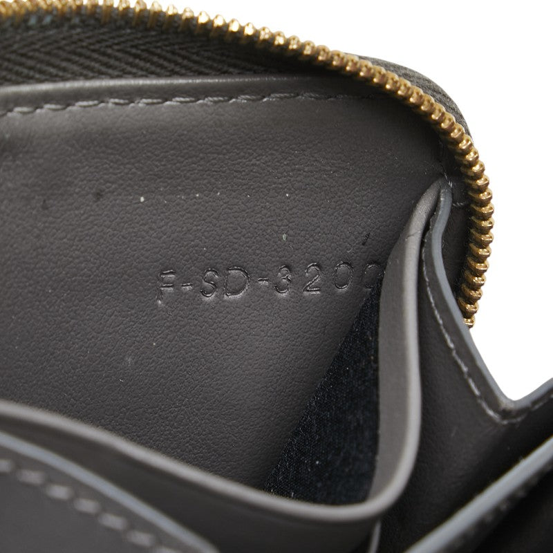 セリーヌ ラウンドファスナー コインケース 小銭入れ グレー レザー レディース CELINE 【中古】