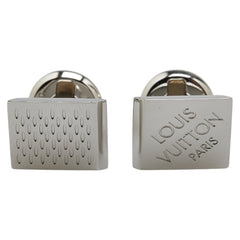 ルイ ヴィトン ダミエ グラフィット ブトンドゥマンシェット ダミエ ケース付き カフス M61975 シルバー メタル PVC メンズ LOUIS VUITTON 【中古】