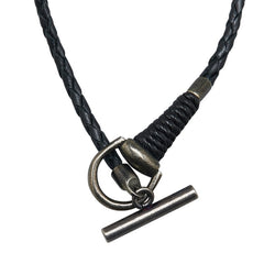 グッチ ホースビット チョーカー #18 ブラック レザー SV925 シルバー レディース GUCCI 【中古】