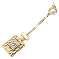 シャネル ココマーク 香水瓶モチーフ ラインストーン ピアス ゴールド メッキ フェイクパール レディース CHANEL 【中古】