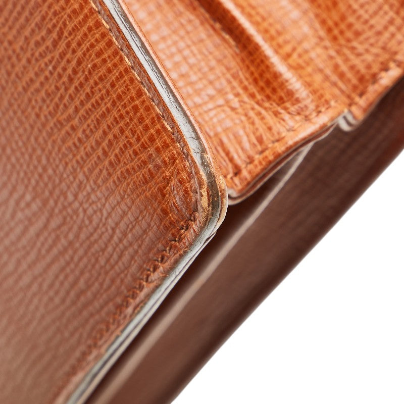 バーバリー ノバチェック セカンドバッグ ブラウン レザー レディース BURBERRY 【中古】