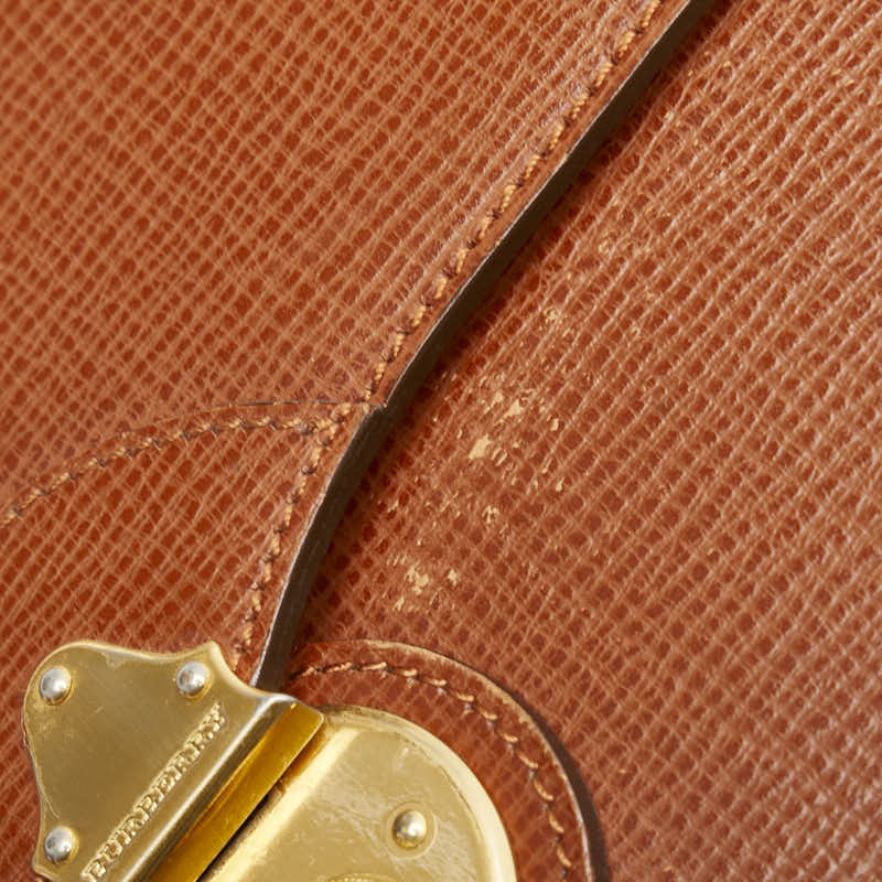 バーバリー ノバチェック セカンドバッグ ブラウン レザー レディース BURBERRY 【中古】