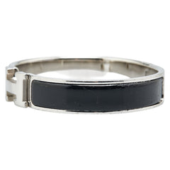 エルメス クリックH PM バングル シルバー ブラック メタル レディース HERMES 【中古】