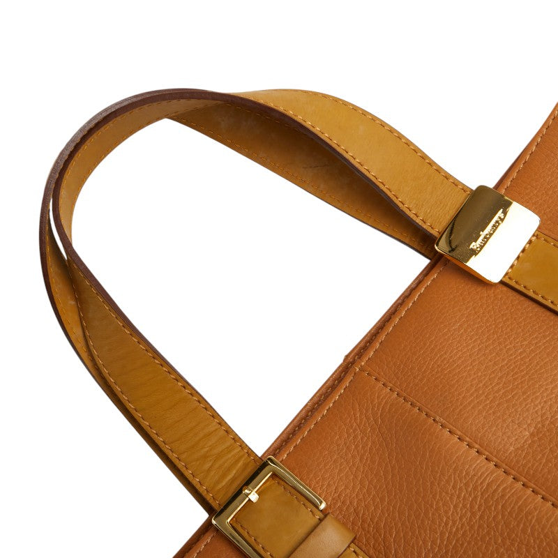 バーバリー ノバチェック シャドーホース ハンドバッグ キャメル ブラウン レザー レディース BURBERRY 【中古】