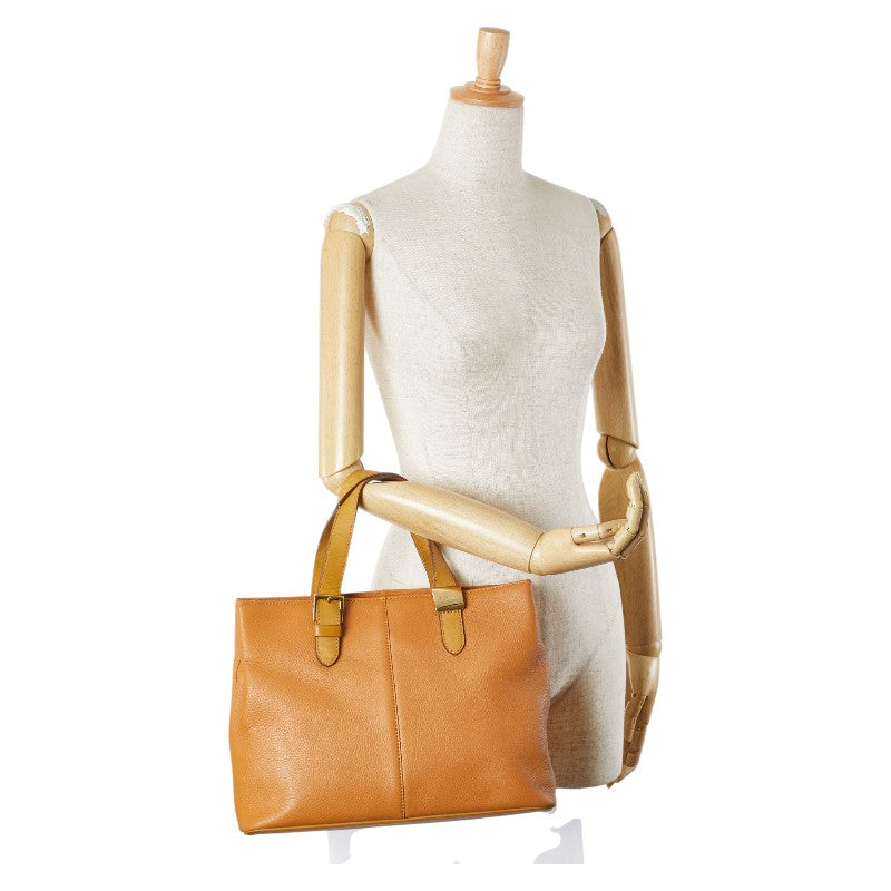 バーバリー ノバチェック シャドーホース ハンドバッグ キャメル ブラウン レザー レディース BURBERRY 【中古】