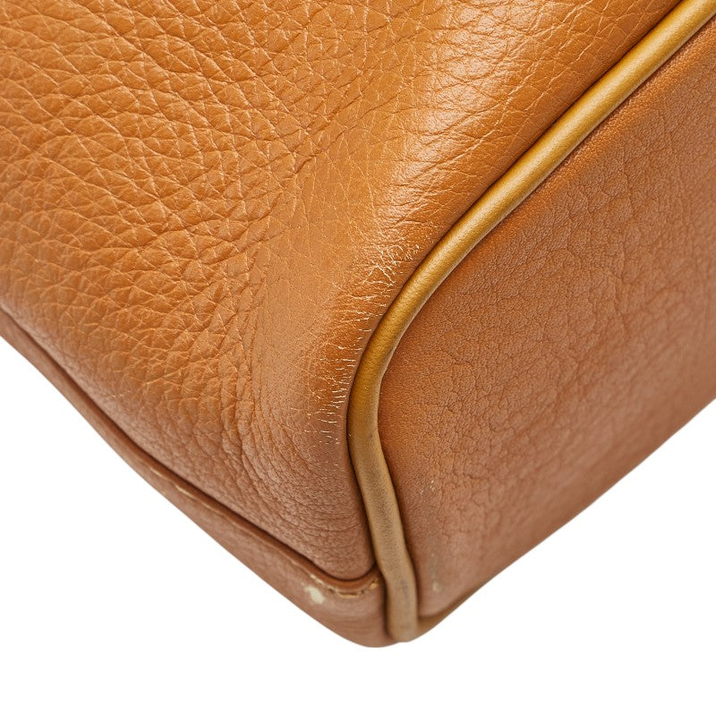 バーバリー ノバチェック シャドーホース ハンドバッグ キャメル ブラウン レザー レディース BURBERRY 【中古】