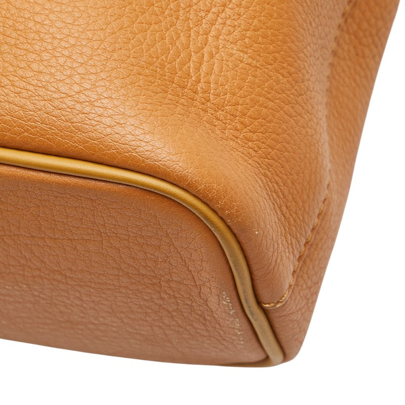 バーバリー ノバチェック シャドーホース ハンドバッグ キャメル ブラウン レザー レディース BURBERRY 【中古】