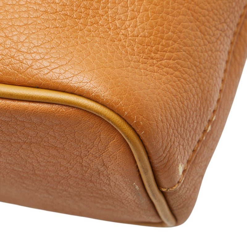 バーバリー ノバチェック シャドーホース ハンドバッグ キャメル ブラウン レザー レディース BURBERRY 【中古】