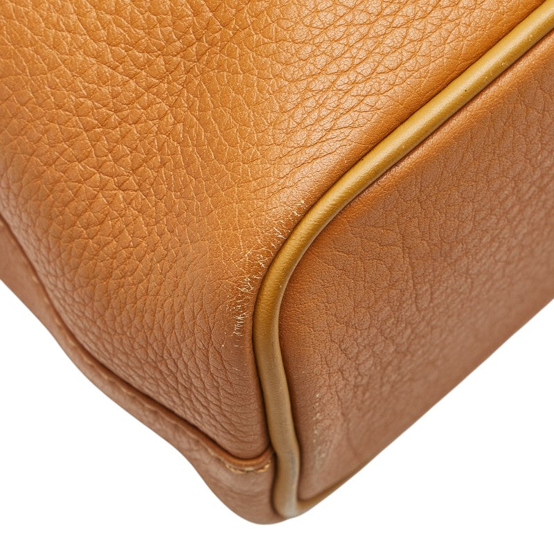 バーバリー ノバチェック シャドーホース ハンドバッグ キャメル ブラウン レザー レディース BURBERRY 【中古】