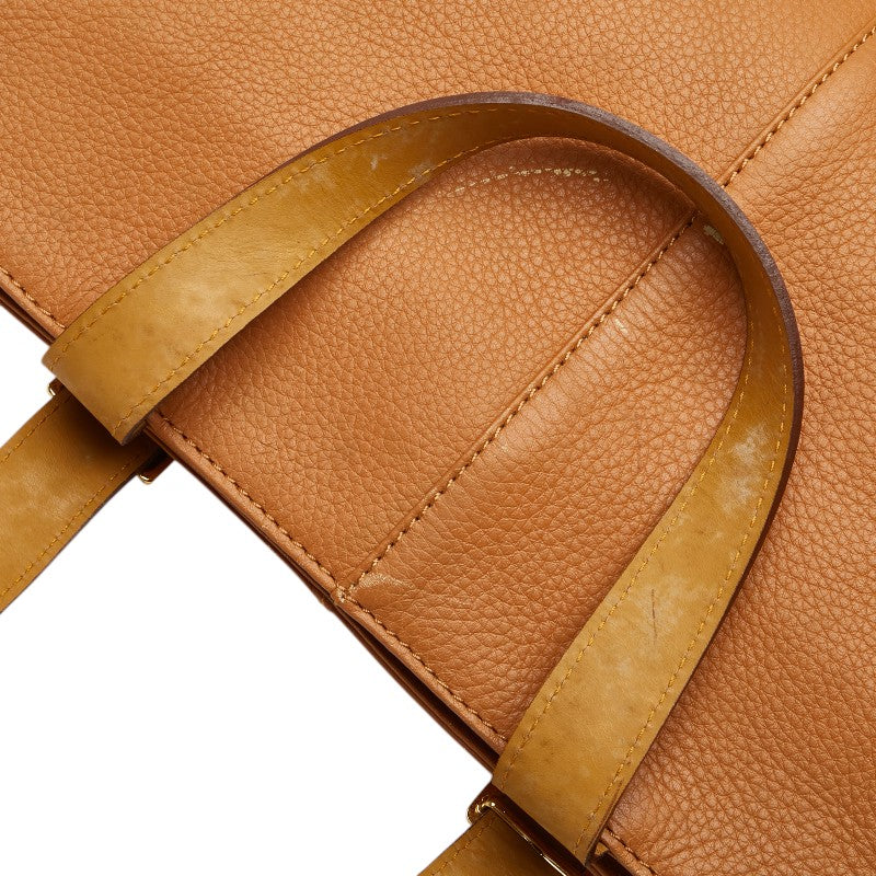 バーバリー ノバチェック シャドーホース ハンドバッグ キャメル ブラウン レザー レディース BURBERRY 【中古】