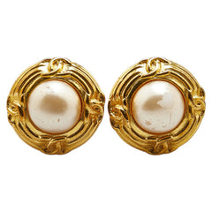 シャネル ヴィンテージ ココマーク イヤリング ゴールド メッキ フェイクパール レディース CHANEL 【中古】