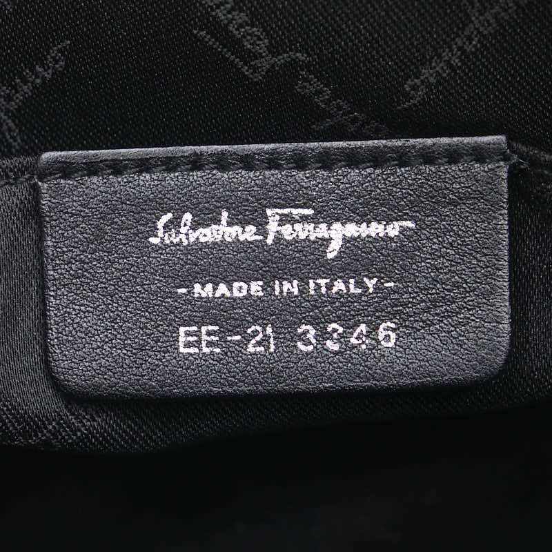 サルヴァトーレフェラガモ ガンチーニ ミニ ハンドバッグ ショルダーバッグ ブラック エナメル レディース Salvatore Ferragamo 【中古】