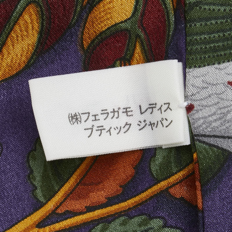 サルヴァトーレフェラガモ ニット カーディガン スカート セットアップ パープル ウール シルク レディース Salvatore Ferragamo 【中古】