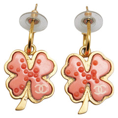 シャネル ココマーク クローバー モチーフ ピアス ピンク ゴールド プラスチック メッキ レディース CHANEL 【中古】