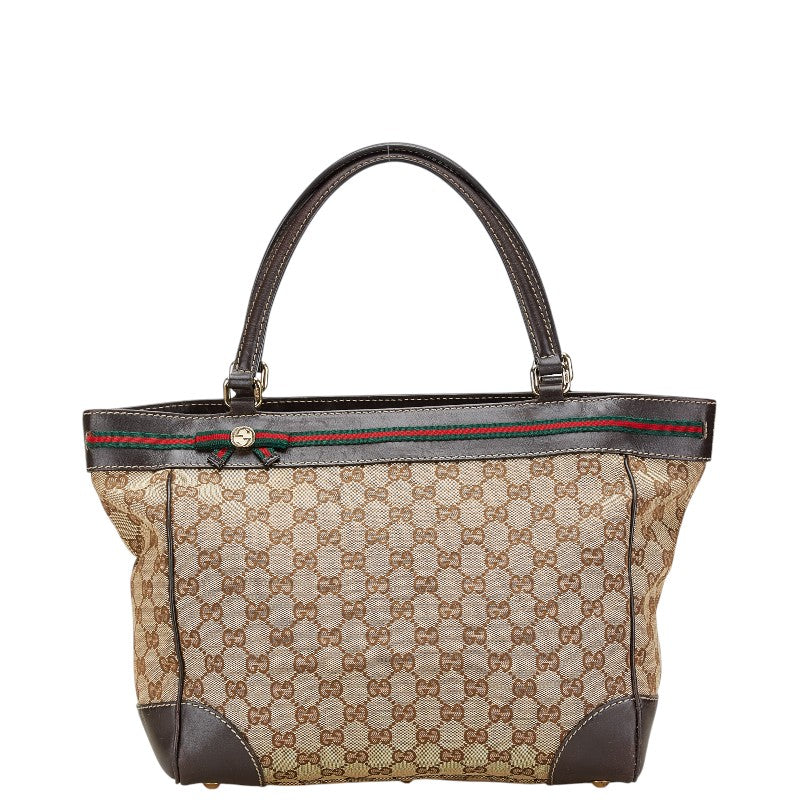 グッチ GGキャンバス シェリーライン メイフェア トートバッグ ハンドーバッグ 257061 ベージュ キャンバス レザー レディース GUCCI 【中古】