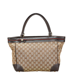 グッチ GGキャンバス シェリーライン メイフェア トートバッグ ハンドーバッグ 257061 ベージュ キャンバス レザー レディース GUCCI 【中古】