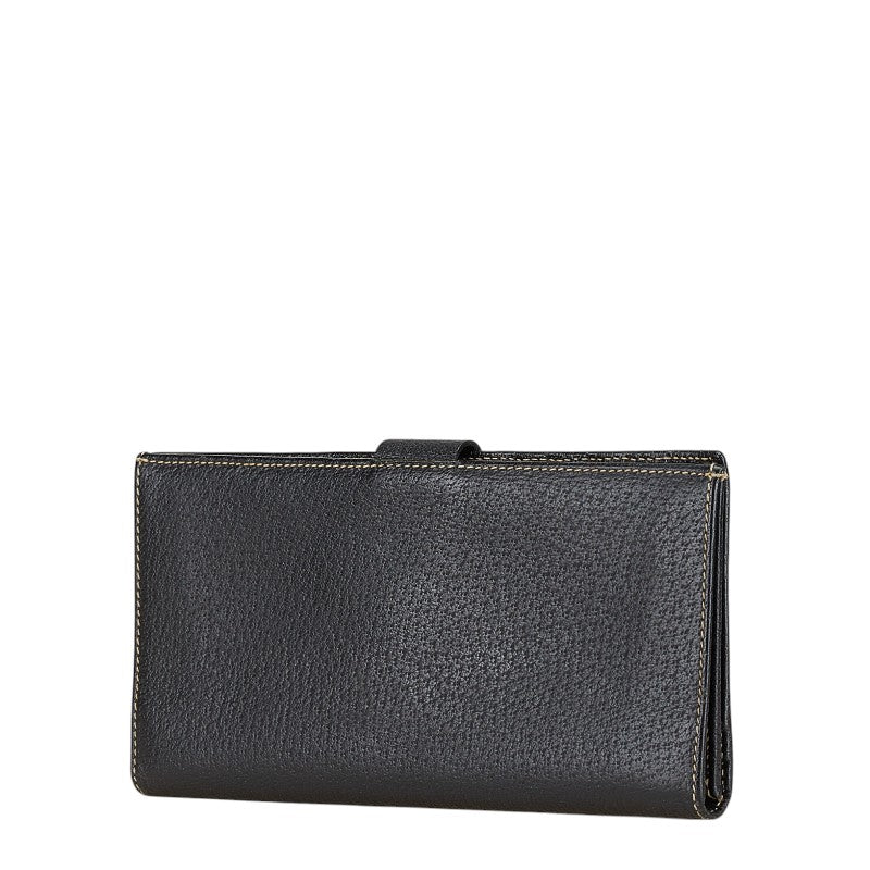 サルヴァトーレフェラガモ ガンチーニ 長財布 IY-22 1283 ブラック レザー レディース Salvatore Ferragamo 【中古】