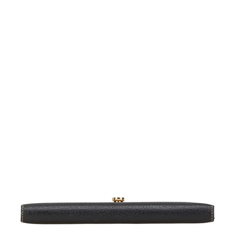 サルヴァトーレフェラガモ ガンチーニ 長財布 IY-22 1283 ブラック レザー レディース Salvatore Ferragamo 【中古】
