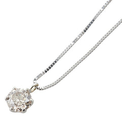 K18WG ホワイトゴールド ダイヤ0.50ct ベネチアン チェーン ネックレス レディース 【中古】