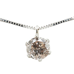 K18WG ホワイトゴールド ダイヤ0.50ct ベネチアン チェーン ネックレス レディース 【中古】