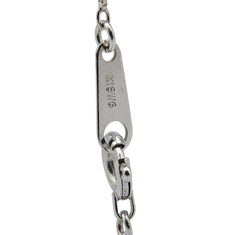 K18WG ホワイトゴールド ダイヤ0.50ct ベネチアン チェーン ネックレス レディース 【中古】
