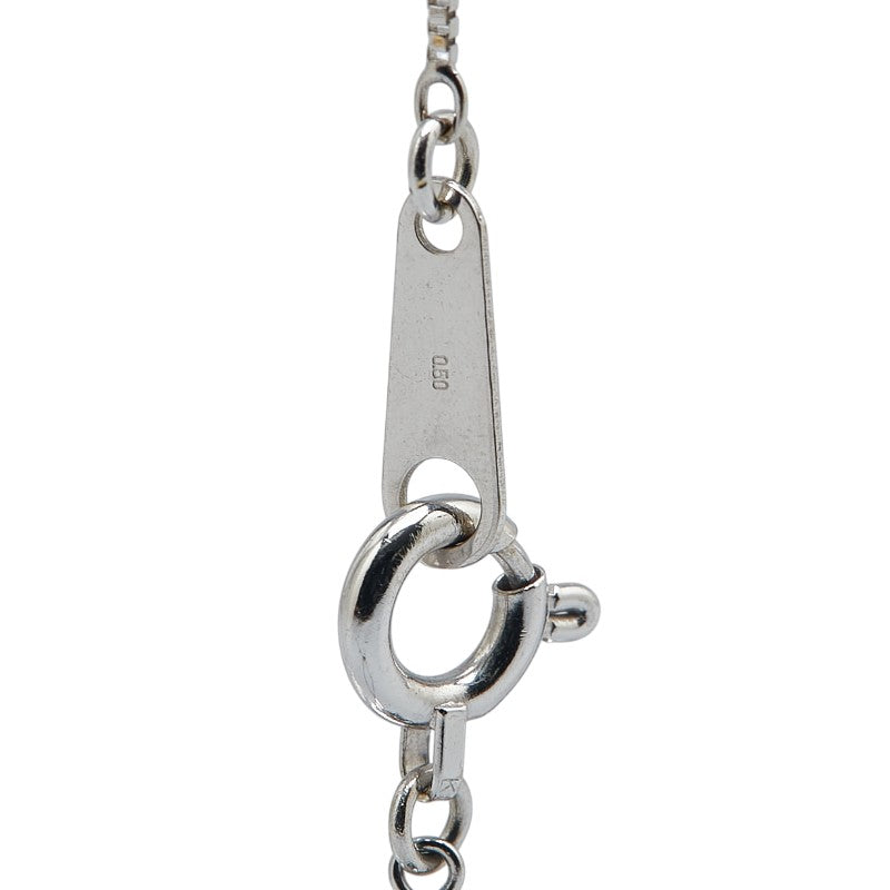 K18WG ホワイトゴールド ダイヤ0.50ct ベネチアン チェーン ネックレス レディース 【中古】