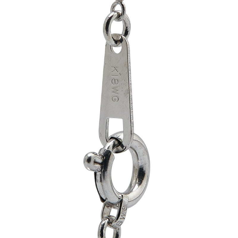 K18WG ホワイトゴールド ペリドット5.77ct ダイヤ0.07ct トライアングル モチーフ ネックレス レディース 【中古】