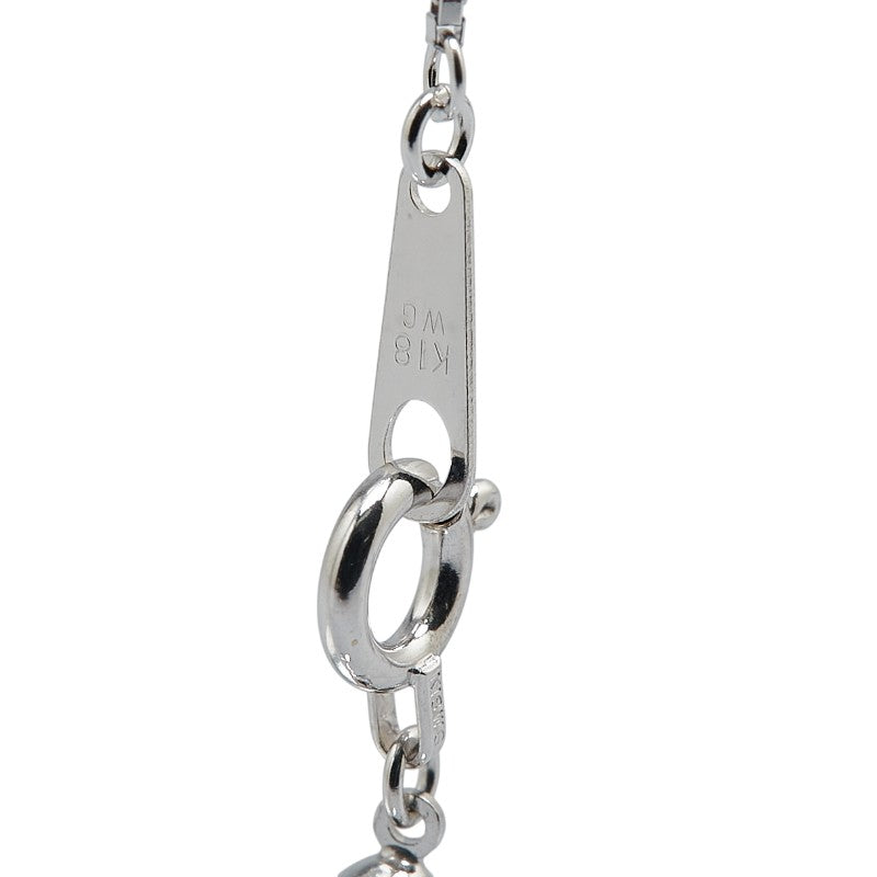 K18WG ホワイトゴールド ピンクサファイア0.75ct ダイヤ0.27ct クロス 十字架 モチーフ ベネチアン チェーン ネックレス レディース 【中古】