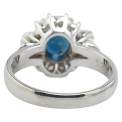 Pt900 プラチナ サファイア1.26ct ダイヤ0.11ct リング 指輪 レディース 10号 【中古】