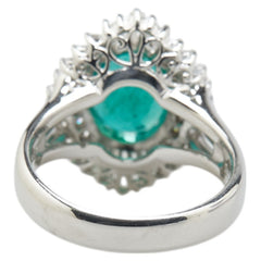 Pt900 プラチナ エメラルド2.75ct ダイヤ0.69ct リング 指輪 レディース 12号 【中古】