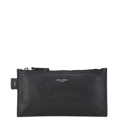 サンローラン ポーチ 小物入れ ブラック レザー レディース SAINT LAURENT 【中古】