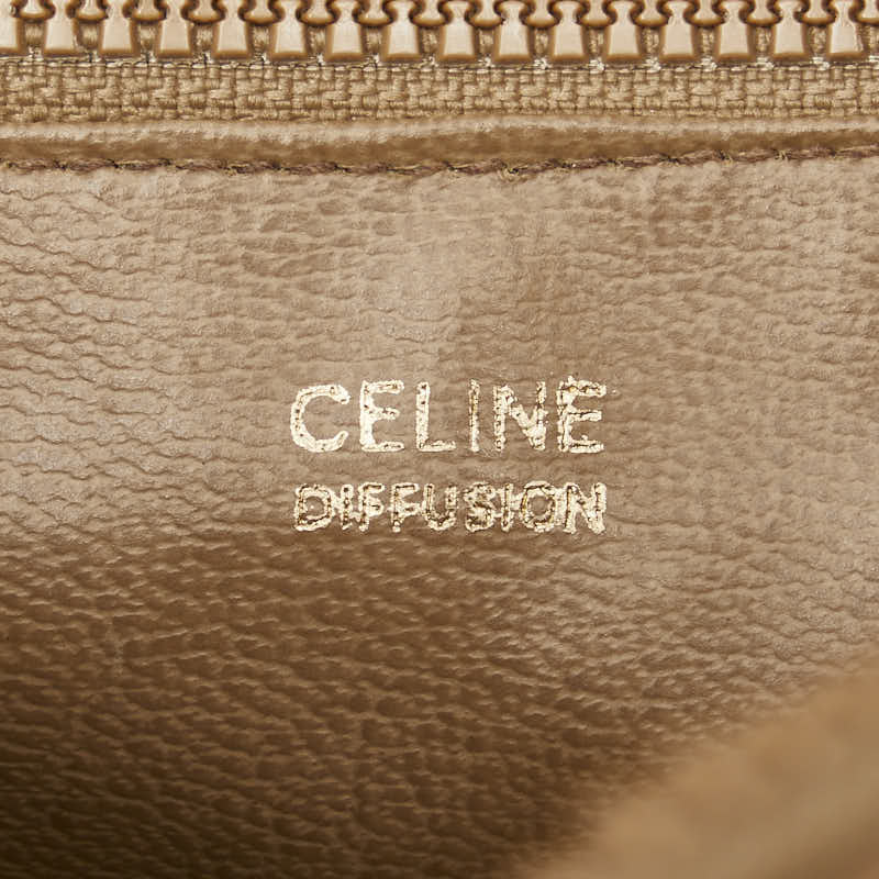 セリーヌ Cマカダム ショルダーバッグ ベージュ ブラウン PVC レザー レディース CELINE 【中古】
