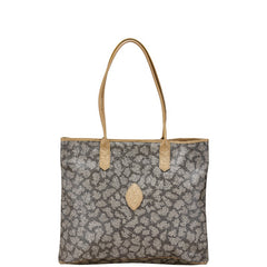 サンローラン ジラフ柄 トートバッグ ハンドバッグ ベージュ ブラウン PVC レザー レディース SAINT LAURENT 【中古】