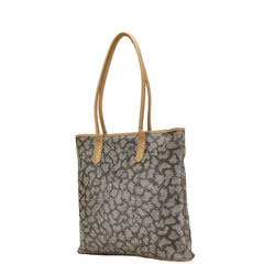 サンローラン ジラフ柄 トートバッグ ハンドバッグ ベージュ ブラウン PVC レザー レディース SAINT LAURENT 【中古】