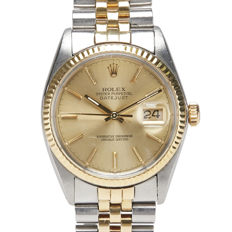 ロレックス デイトジャスト 腕時計 16013 自動巻き ゴールド文字盤 ステンレススチール K18YG イエローゴールド メンズ ROLEX 【中古】