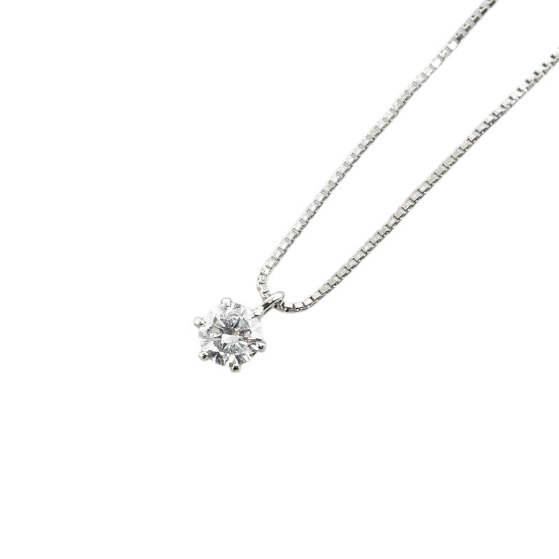 Pt900 プラチナ Pt850 プラチナ ダイヤ0.436ct プチ ネックレス レディース 【中古】
