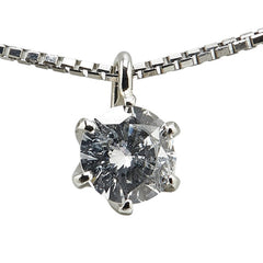 Pt900 プラチナ Pt850 プラチナ ダイヤ0.436ct プチ ネックレス レディース 【中古】