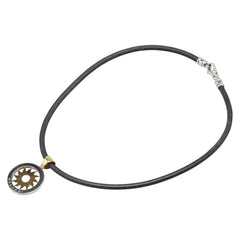 ブルガリ トンドサン チョーカー ネックレス シルバー ゴールド ブラック ステンレススチール K18 ゴールド レザー レディース BVLGARI 【中古】