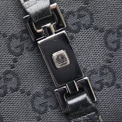 グッチ GGキャンバス ジャッキー 二つ折り財布 05479 ブラック キャンバス レザー レディース GUCCI 【中古】